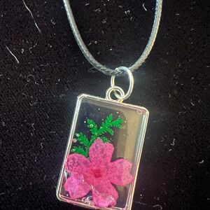 Pink Floral Pendant Necklace